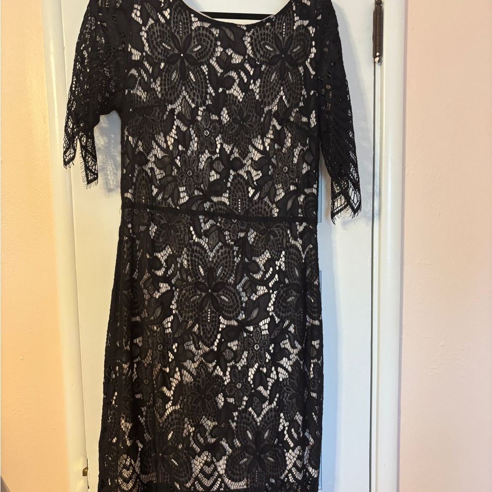 Unique Vintage Black Floral Lace Dress